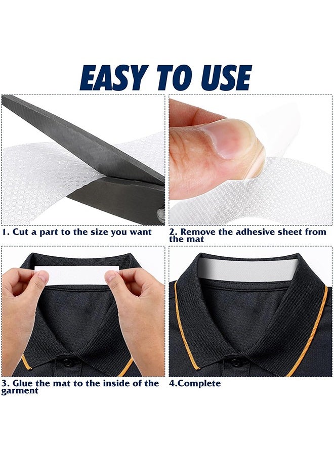 6 Rolls Disposable Collar Protectors, Hat Shirt Collar Sweat Protectors, Collar Protector Sweat Pads, Self-Adhesive Shirt Collar Protector for Shirt Collar Hat Brims