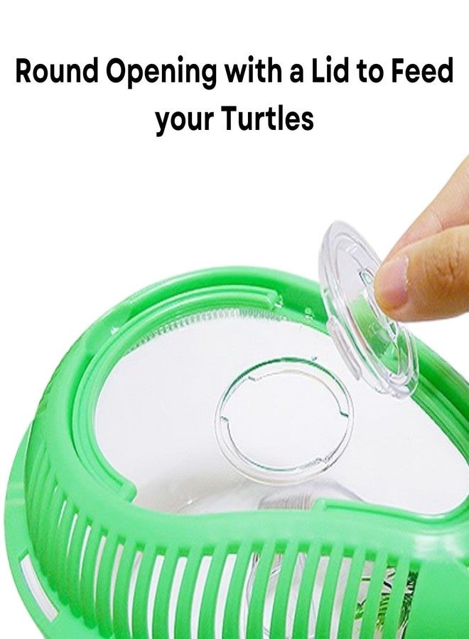 حوض أسماك وحامل سلاحف صغير من دوفين TT-350 مع غطاء ومنحدر، مثالي لصغار السلاحف وسرطان البحر والأسماك الصغيرة الأخرى | سعة الحوض: 6 لترات | حجم الحوض: كبير | أصلي من متجر توناي - Image 4