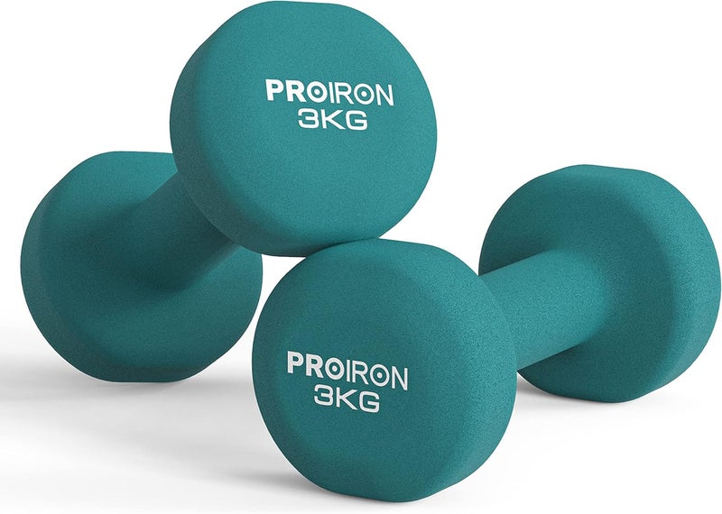 PROIRON Neoprene Dumbbells Set (3kg x 2) - Image 1