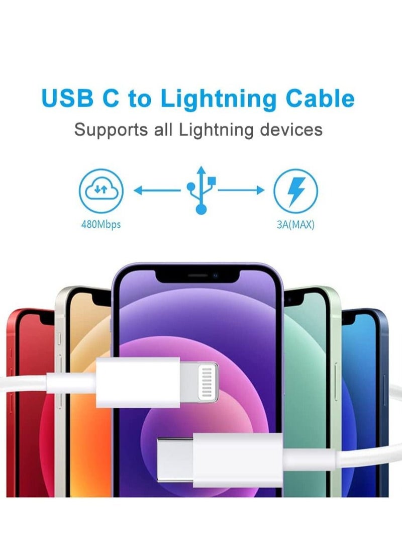 NEW iPhone Charger 20W USB C Fast Charger Plug and iPhone Charging Cable 2M USB C to Lightning Cable with PD Type C Power Adapter for iPhone 13 12 Pro Max/Mini/11/XS/XR/X/8 Plus/iPad - Image 5