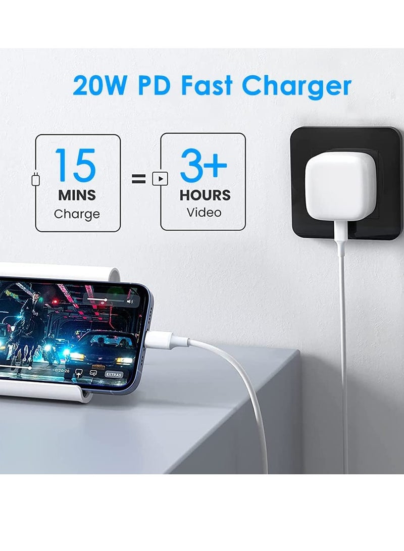NEW iPhone Charger 20W USB C Fast Charger Plug and iPhone Charging Cable 2M USB C to Lightning Cable with PD Type C Power Adapter for iPhone 13 12 Pro Max/Mini/11/XS/XR/X/8 Plus/iPad - Image 3