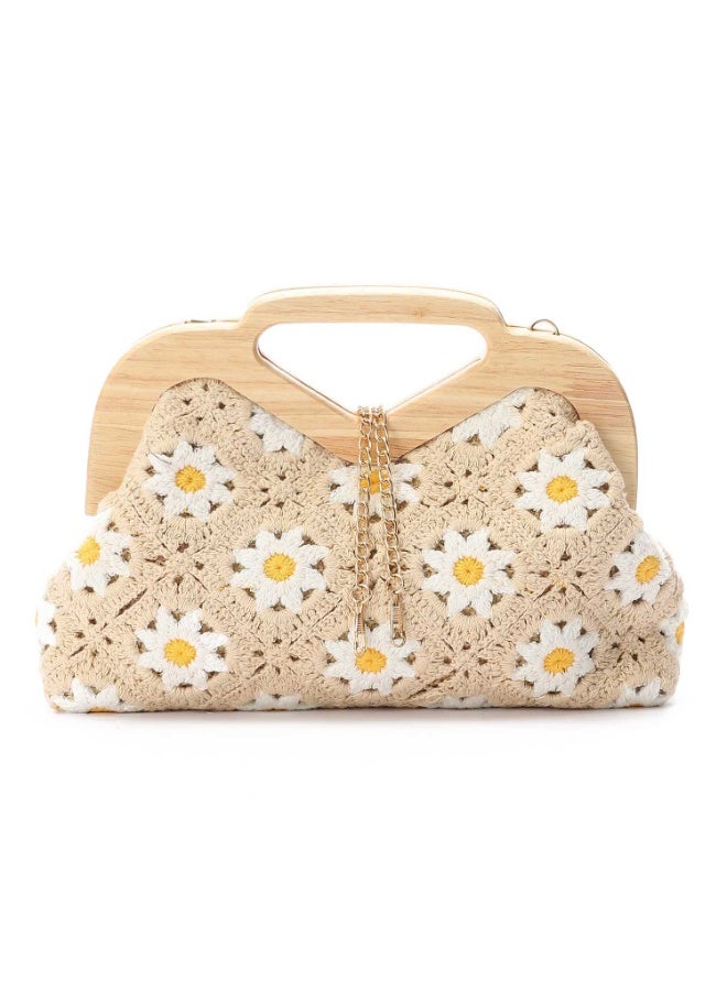 Mr.joe Mr Joe Beige Elegant Crochet Clutch-shoulder bag for Women-4146 - Image 1