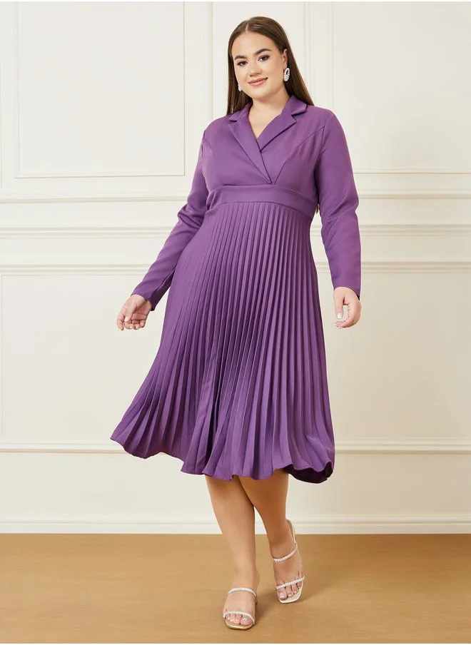 ستايلي Long Sleeve Blazer Midi Dress