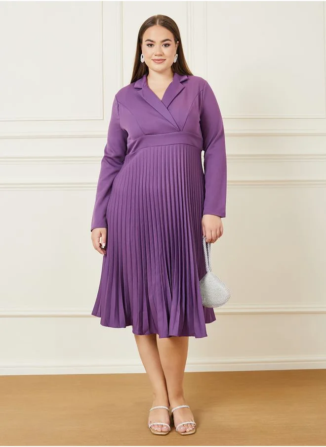 ستايلي Long Sleeve Blazer Midi Dress