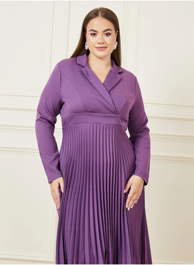 ستايلي Long Sleeve Blazer Midi Dress
