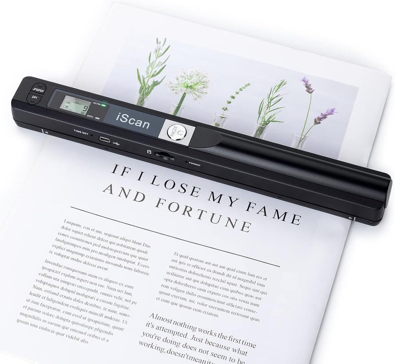 Microware Portable Scanner iSCAN 900 DPI A4 Document Scanner Handheld for Business, Photo, Picture, Receipts, Books, JPG/PDF Format Selection, Support Micro SD (Not Included) - Image 1