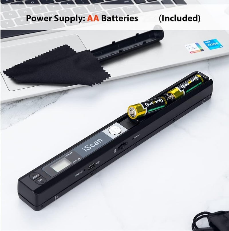 Microware Portable Scanner iSCAN 900 DPI A4 Document Scanner Handheld for Business, Photo, Picture, Receipts, Books, JPG/PDF Format Selection, Support Micro SD (Not Included) - Image 3