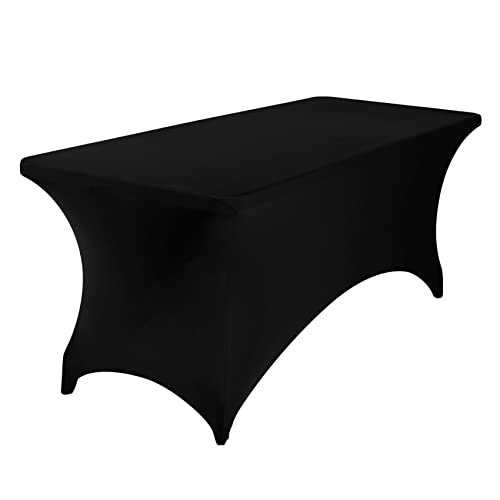 eccwai Spandex 6ft Waterproof Table Cover for Party,Wedding, Banquet, and Events(Black) - Image 3