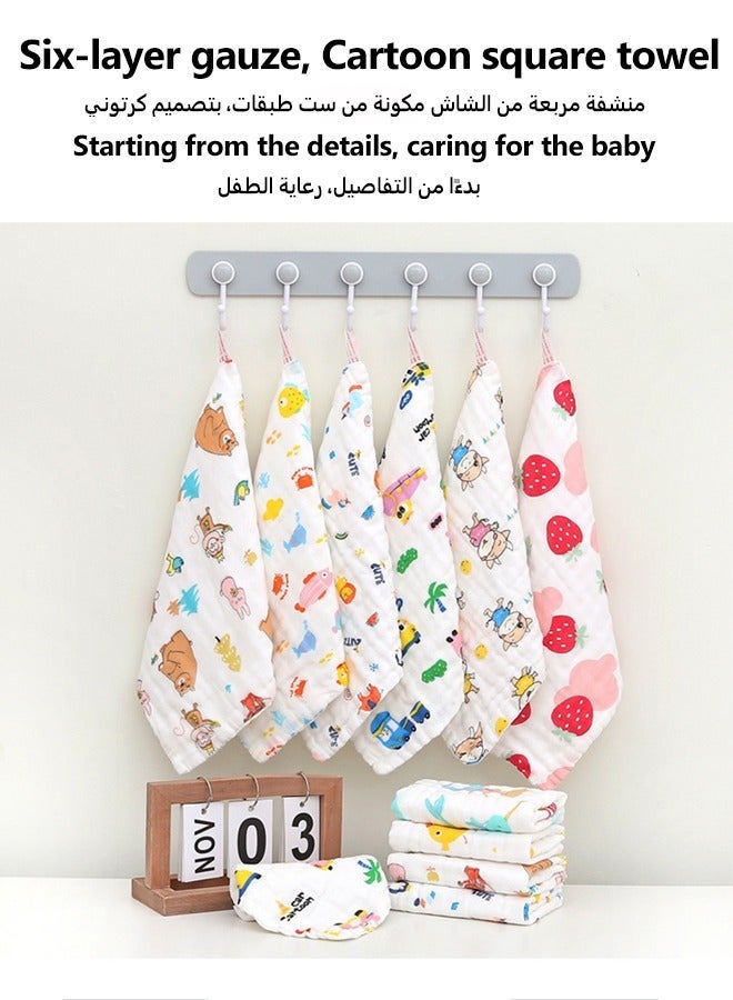 oldlaiben Baby Washcloths,Soft Absorbent Washcloths For Baby,6 Layer Ultra Newborn Face Towel,Newborn Burp Cloth,Washcloths For Newborn Boys And Girls,Baby Essentials, Reusable Baby Muslin Washcloths For Delicate Skin,25*25cm,Astronaut pattern - Image 3