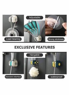 Y&D 4pcs Waterproof Self Adhesive Shower Head Holder Wall Mount Arm with Hook for Bathroom Bathtub  - Image 3