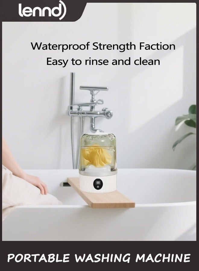 LENND Portable Washing Machine,Wireless Mini Washer Deeply Cleans Small Laundry Items, Socks, Underwear, Baby Clothes,Small Washer Is Suitable for Solo Living, Apartments, Hotels, Travel, And Camping White - Image 4