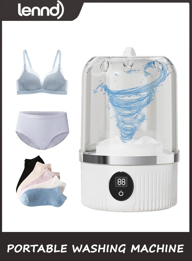 LENND Portable Washing Machine,Wireless Mini Washer Deeply Cleans Small Laundry Items, Socks, Underwear, Baby Clothes,Small Washer Is Suitable for Solo Living, Apartments, Hotels, Travel, And Camping White - Image 1