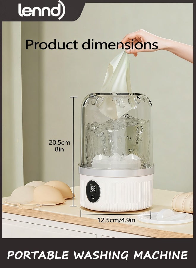 LENND Portable Washing Machine,Wireless Mini Washer Deeply Cleans Small Laundry Items, Socks, Underwear, Baby Clothes,Small Washer Is Suitable for Solo Living, Apartments, Hotels, Travel, And Camping White - Image 5