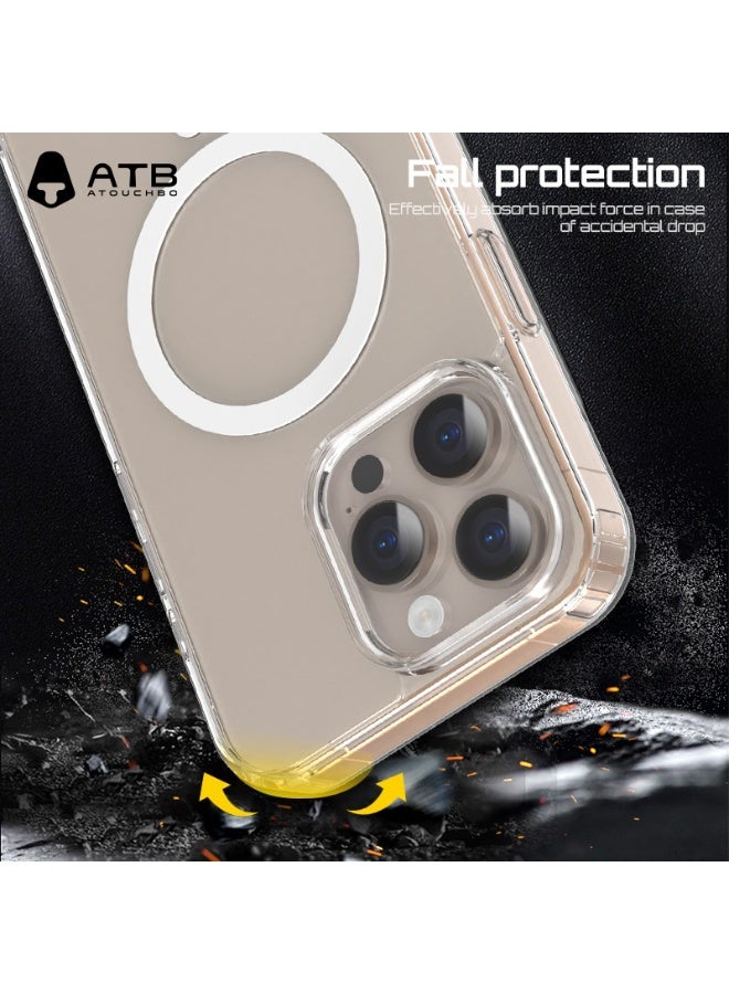 Atouchbo iPhone 16 Clear shockproof case with built-in magnetic ring for car mounts and magnetic holders Elegant lightweight cover with anti-yellowing protection. A premium clear phone case made of soft TPU and hard PC for strong protection against drops, bumps, and scratches. Comes with a magnetic ring holder, allowing perfect compatibility with magnetic car mounts and stands. Anti-yellowing coating keeps the case crystal clear for a long time. - Image 4