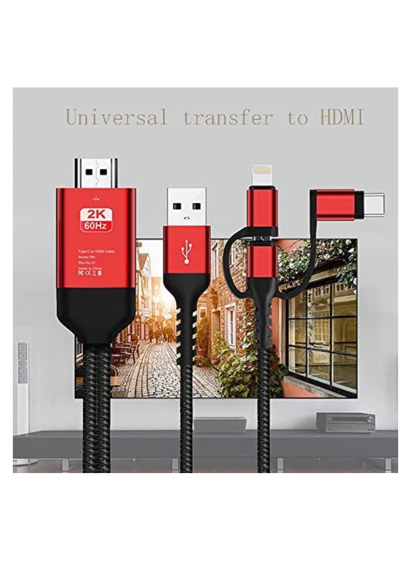 NIBEMINENT 3 in 1 2M HDMI Cable HDTV Adapter AV Cable  - Image 2