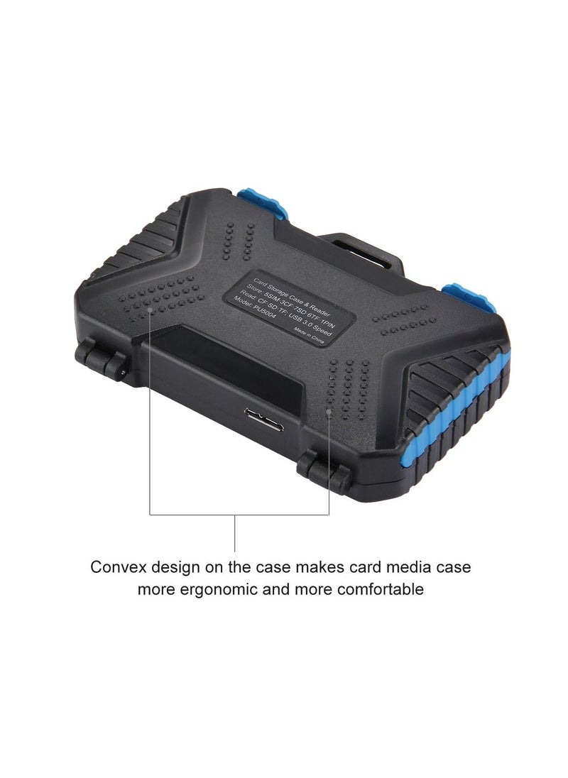 PULUZ - Card Reader + 22 in 1 Memory Card Case for 1 Standard SIM + 2 Micro-SIM + 2 Nano-SIM + 3 CF + 7 SD + 6 TF + 1 CARD - Image 1