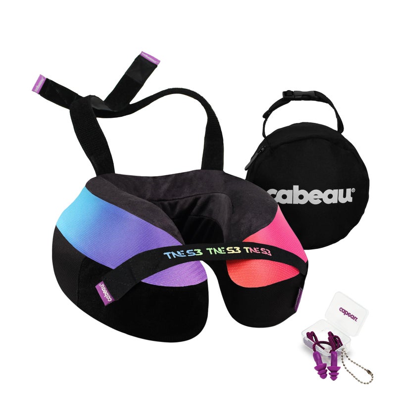 Cabeau Cabeau The Neck's Evolution, TNE S3 Travel Neck Pillow Memory Foam Airplane Pillow. Neck Pillow with Attachment Straps - 360 Degree Support for Travel, Home, Office, & Gaming - Amsterdam  - Image 1