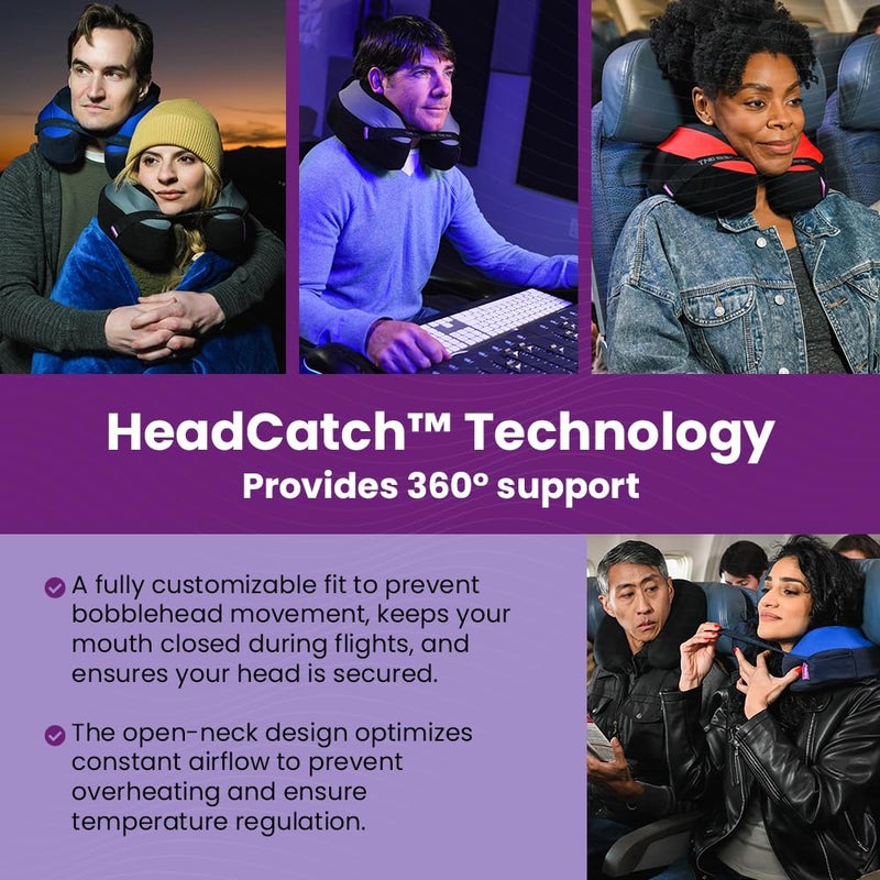 Cabeau Cabeau The Neck's Evolution, TNE S3 Travel Neck Pillow Memory Foam Airplane Pillow. Neck Pillow with Attachment Straps - 360 Degree Support for Travel, Home, Office, & Gaming - Amsterdam  - Image 4