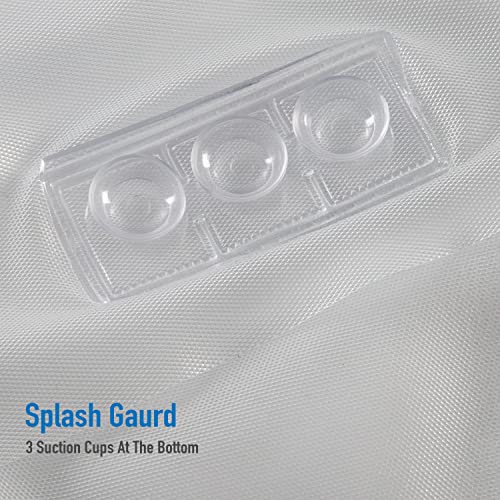 Bath Bliss Waterproof Shower Curtain Liner, 4X’s Splash Guard Suction Cup Leak Protection, 12 Rust Resistant Copper Grommets, 3 Large Magnet Hem, 100% PVC, 72"x72", Frost - Image 5