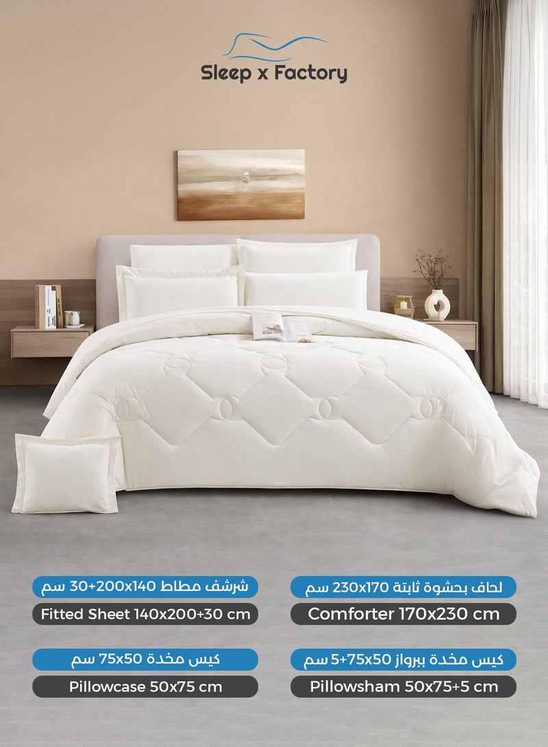 سليب × فاكتوري طقم مفرش سرير 4 قطع مايكروفايبر فاخر – يناسب سرير مفرد مقاس 140×200 سم - Image 2