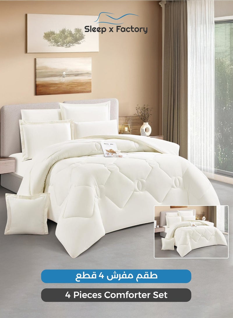 سليب × فاكتوري طقم مفرش سرير 4 قطع مايكروفايبر فاخر – يناسب سرير مفرد مقاس 140×200 سم - Image 1