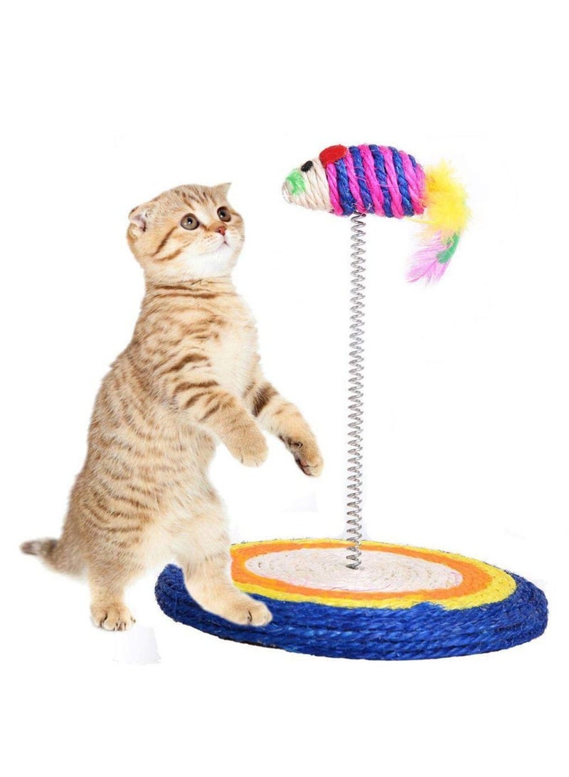 Teasing Cat Toys Scratch Board Cat's Claw Toy Scratching Posts Cat Toys Interactive Sisal Spring Mouse Cat Scratch Board Toy - Image 1