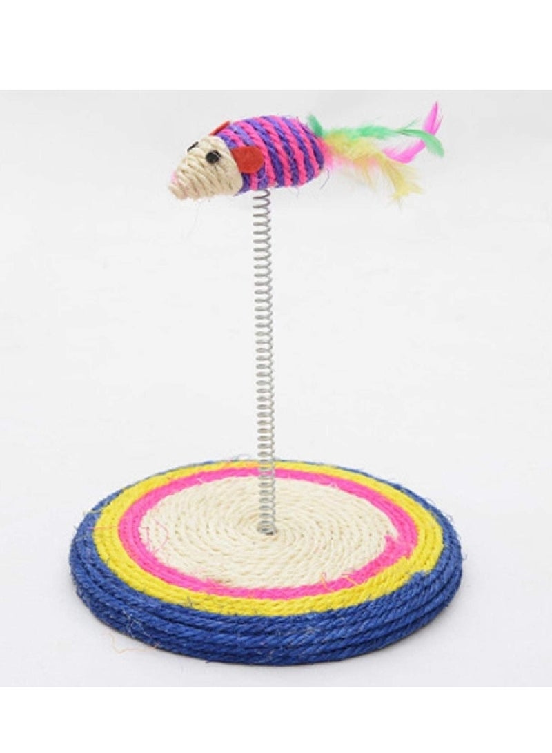 Teasing Cat Toys Scratch Board Cat's Claw Toy Scratching Posts Cat Toys Interactive Sisal Spring Mouse Cat Scratch Board Toy - Image 2
