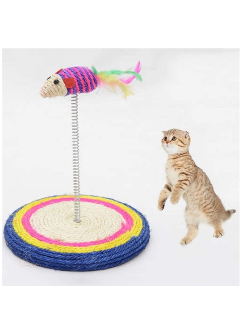 Teasing Cat Toys Scratch Board Cat's Claw Toy Scratching Posts Cat Toys Interactive Sisal Spring Mouse Cat Scratch Board Toy - Image 5