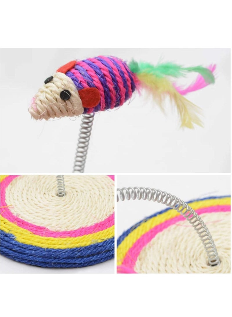 Teasing Cat Toys Scratch Board Cat's Claw Toy Scratching Posts Cat Toys Interactive Sisal Spring Mouse Cat Scratch Board Toy - Image 3
