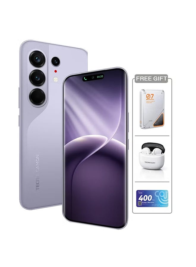 تكنو كامون 50 ألترا 5G 12GB RAM 256GB بنفسجي ضبابي مع FreeHear2 + ضمان شاشة لمدة 400 يوم - النسخة الشرق أوسطية - Image 1