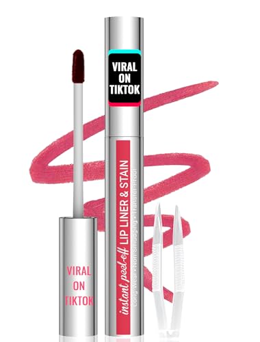 iMethod Lip Stain Lip Liner Stain Peel Off Lip Stain with Tweezer Natural Long Lasting Waterproof Easy to Use Stay On All Day Rose