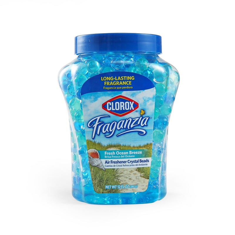 Clorox Fraganzia Crystal Beads Air Freshener Long Lasting Room Deodorizer and Odor Eliminator Gel Beads to Freshen Home Car or Office Fresh Ocean Breeze Scent 12 Fl Oz - Image 3