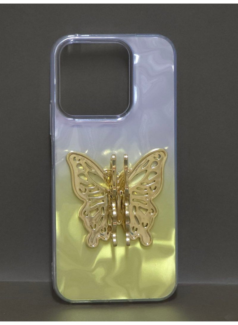 A colorful, Transparent Crystal Case Compatible With Honor X7C Shockproof And Scratch-Resistant, Featuring On Him A Butterfly Design And A Built-in Stand. A Fantastic Choice for Girls And Women. - Image 2