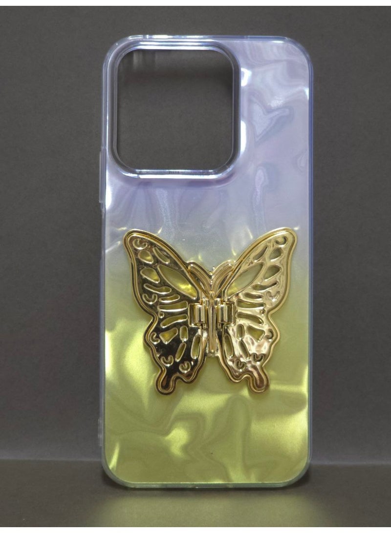 A colorful, Transparent Crystal Case Compatible With Honor X7C Shockproof And Scratch-Resistant, Featuring On Him A Butterfly Design And A Built-in Stand. A Fantastic Choice for Girls And Women. - Image 4