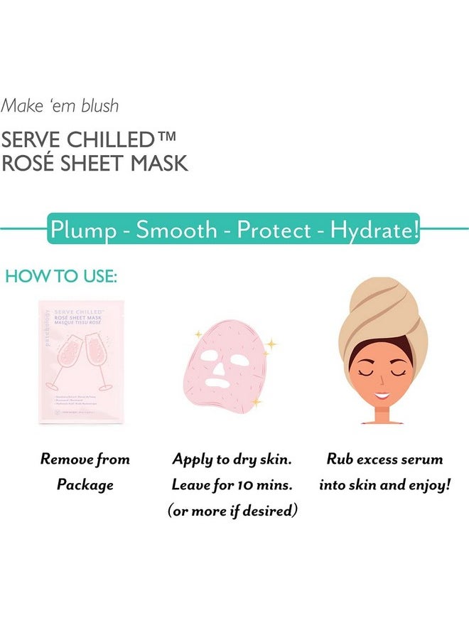 Patchology Serve Chilled Rosé Facial Sheet Mask With Hyaluronic Acid - Men And Women Face Masks Skincare Sheet For Moisturizing And Hydrating Skin - Best Face Sheets Moisturizer (1 Count)  - Image 5