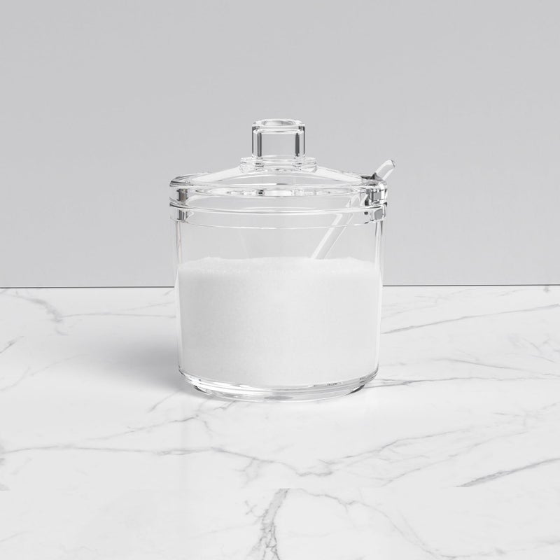 Quald Sugar Container with Lid and Spoon,Sugar Bowl Acrylic Jar for Coffee Bar Accessories Coffee Canister Kitchen Decor (Large) - Image 5