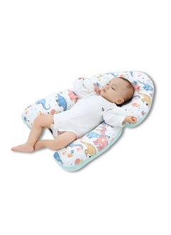 Baby Head Shaping Pillow Flat Head Pillow with Adjustable Height in Dino Theme Pink