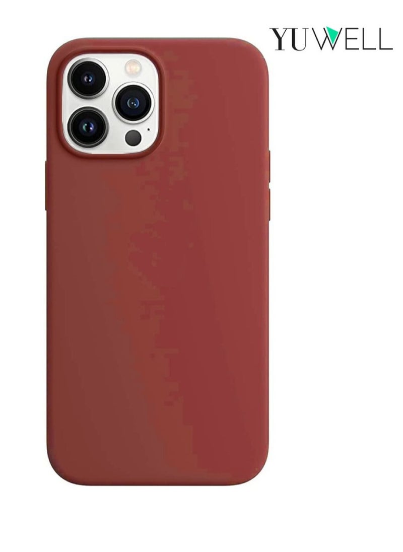 Yuwell - iPhone 14 Pro Max Case Silicone Shockproof Protective Case Cover 6.7 Inch Soft Liquid Gel Rubber iPhone 14 Pro Max Silicone Case Brown - Image 1