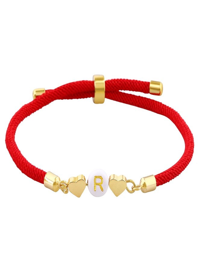 سمر لوف سوار "حب الصيف" متعدد الألوان بحرف أولي للنساء، بتصميم قلب حب، هدية مجوهرات لطيفة للصديقة، الابنة، الأم، الجدة في عيد الميلاد أو الكريسماس (R، أحمر) - Image 1