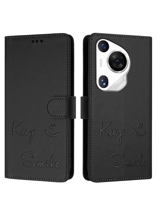 Zaboon Case For Huawei Pura 70 Pro Smile Embossing RFID Leather Phone Case - Image 3