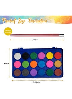 MARKQ Watercolor Paint Set 18 Colors Non toxic Washable Watercolor Palette with 2 Paint Brush for Artists Kids and Adults Art and Craft Supplies  - Image 2
