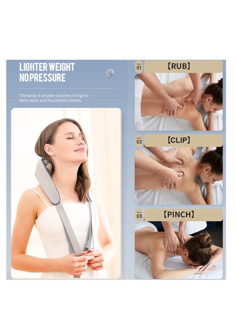 Excefore Neck Massager, Portable Electric Neck Massager, Massagers for Neck and Shoulder with Heat, Electric Neck Massager with Heat at Home for Muscle Relaxation, for Neck, Traps, and Back Pain Relief - Image 2