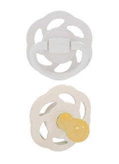 nip Organic Cherry Newborn Baby Soother, Made Germany, Cherry Shape, Natural Latex Rubber, Eco-Friendly, Grey And Brown ,0 Months+ - Size 1 Pack Of 2  - Image 1