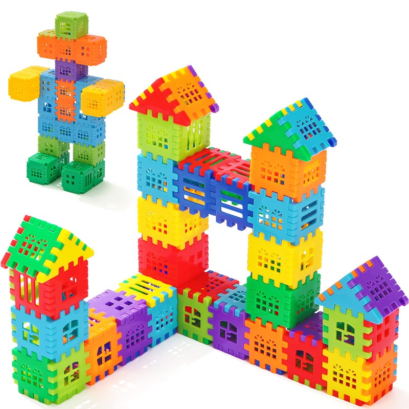 KUTOI Building Blocks â€“ 100-piece Kids Builders Blocks Set with Storage Bag â€“ Interlocking Building Blocks for Toddlers and Kids â€“ Fun and Educational Toy Building Set for Skill Development - Image 2