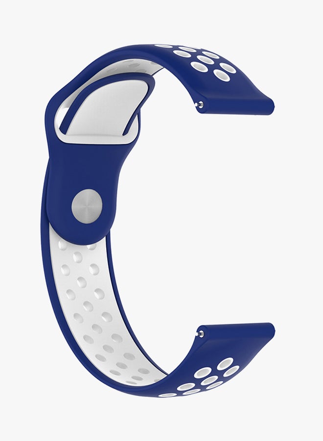 Voberry Replacement Silica Gel Band For Samsung Gear S3 Frontier Blue/White - Image 2