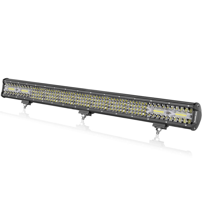 شريط إضاءة LED بقدرة 30 بوصة 496 واط من OFFROADTOWN مع صفوف رباعية من الأضواء للقيادة، ضوء موضعي ومزيج من الفيضانات، ضوء مصد للطرق الوعرة للشاحنات، البيك أب، SUV، برونكو، UTV، كان آم