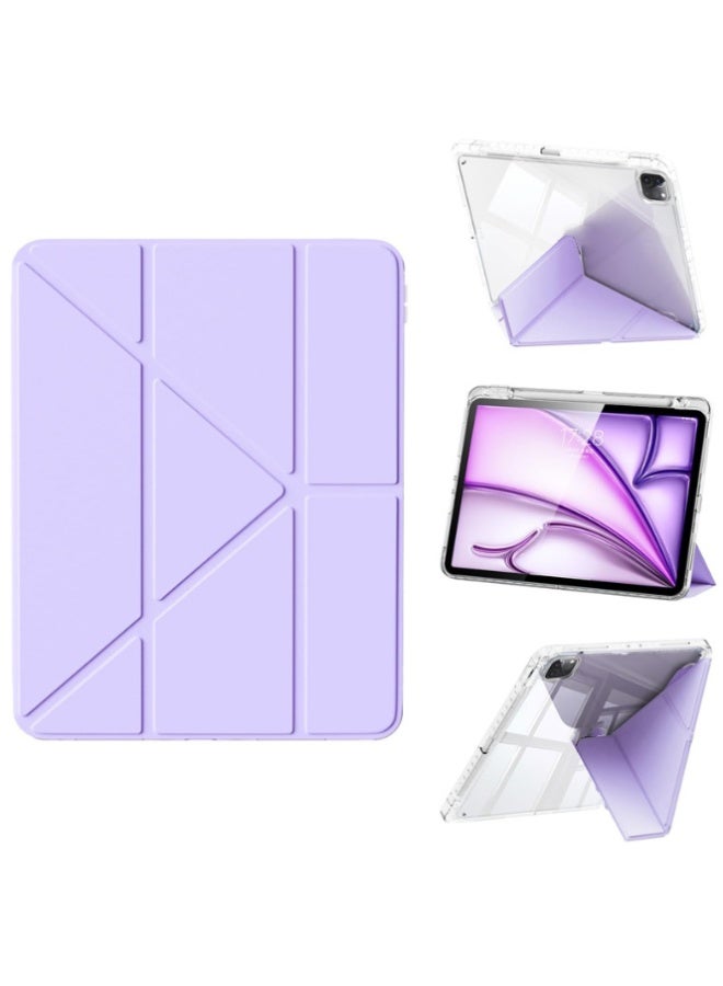 for iPad 2025 (11th) 11 inch / 2022 (10th) 10.9 inch Case Cover, Triple Fold Y-shaped Design, Multi Angle, Leather Tablet Cover With Pen Slot, Automatic Wake-up/sleep,Purple - Image 1