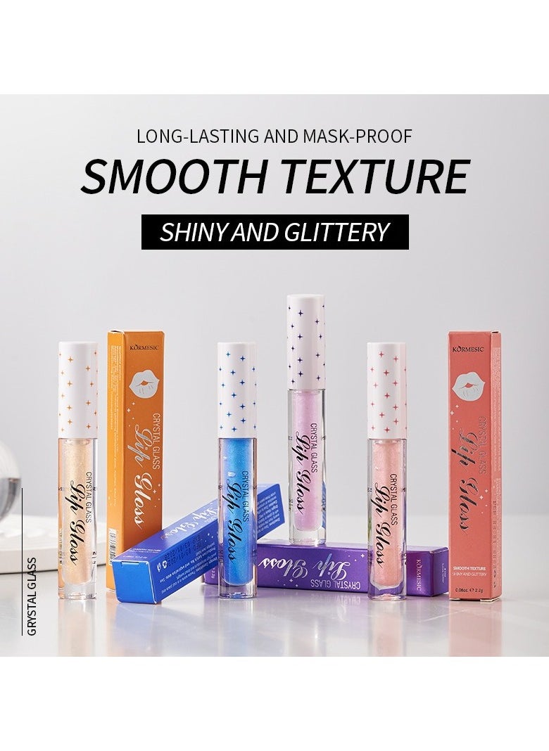 Kormesic 4 Crystal Lip Gloss Set 2.2g - Shiny & Nourishing  - Image 5