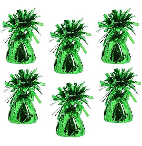 Chochkees Metallic Balloon Weights Birthday Party Favors Novelty and Gag Gifts 55 Inches 6Pack Green - Image 1
