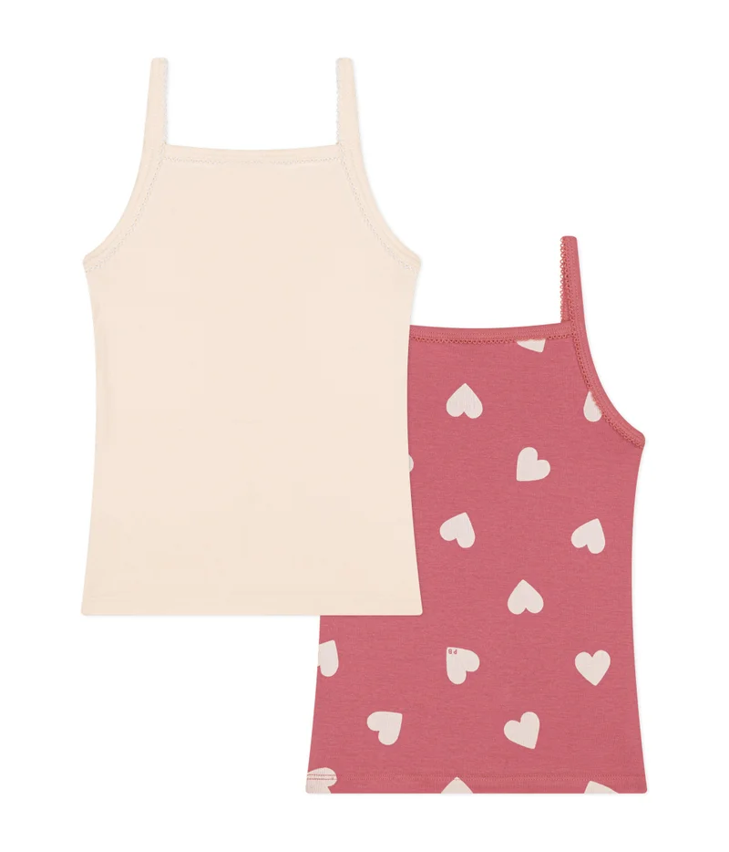 Petit Bateau Children's cotton vests with fine straps - 2-Pack